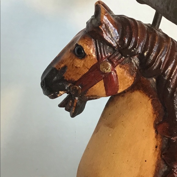 Rare Vintage Victorian 17x15in Wood & Cast iron Horse Children’s toy - Picture 7 of 10